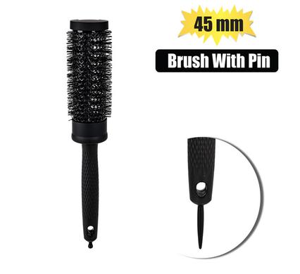 HAIR BRUSH BLACK ROUND W/PIN 35 DIA