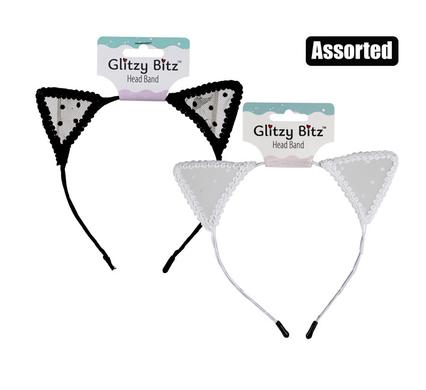 HAIR ALICE BAND LACE CAT EARS