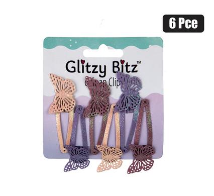 HAIR CLIP 6PC MERMAIDS & STARS SNAP-ON