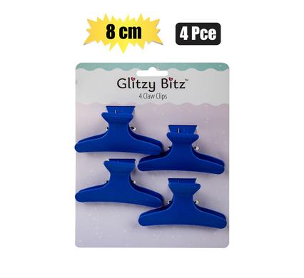 HAIR CLAW BUTTERFLY CLIPS 4PC 8cm