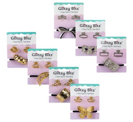HAIR BAND METAL WITH CLIPS 3PC