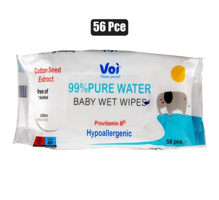 VOI WET-WIPES 56PC 16x19cm 99% WATER