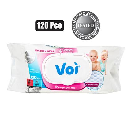 VOI WET-WIPES 120PC 16x19cm HONEYCOMB