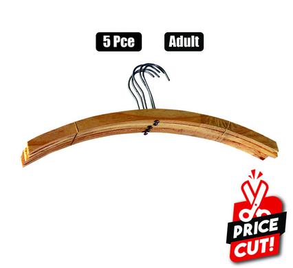 CLOTHES HANGERS WOODEN PACK-5 SINGLE