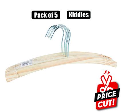 CLOTHES HANGERS WOODEN KIDDIES PACK-5