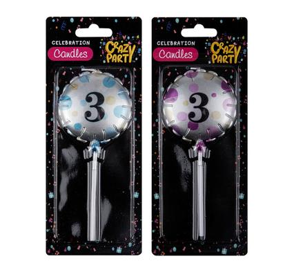 CANDLE BIRTHDAY BALLOON ROUND  ASSTD-3