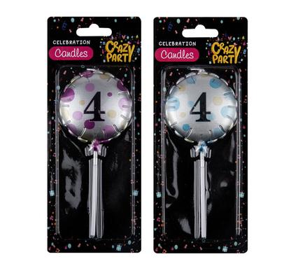 CANDLE BIRTHDAY BALLOON ROUND  ASSTD-4
