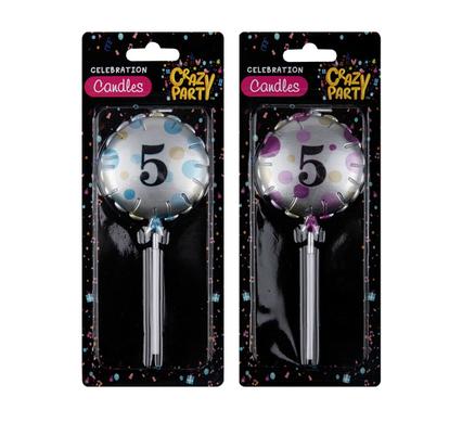 CANDLE BIRTHDAY BALLOON ROUND  ASSTD-5