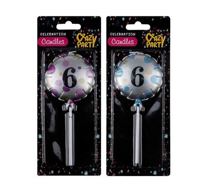 CANDLE BIRTHDAY BALLOON ROUND  ASSTD-6