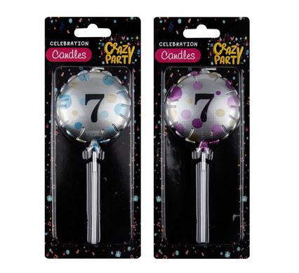 CANDLE BIRTHDAY BALLOON ROUND  ASSTD-7