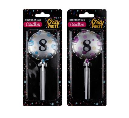CANDLE BIRTHDAY BALLOON ROUND  ASSTD-8