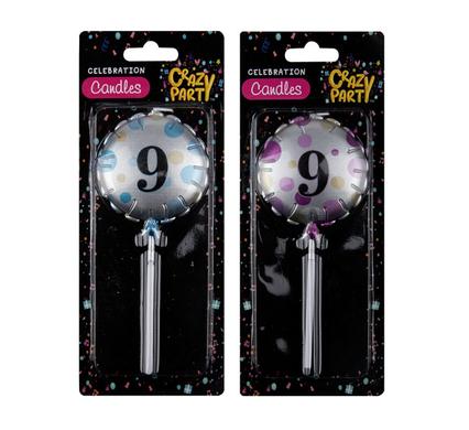 CANDLE BIRTHDAY BALLOON ROUND  ASSTD-9