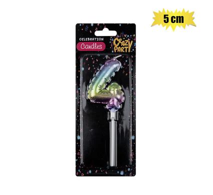 CANDLE BIRTHDAY BALLOON-4 RAINBOW 5cm