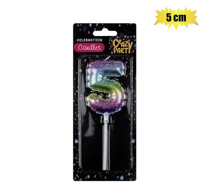 CANDLE BIRTHDAY BALLOON-5 RAINBOW 5cm