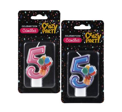 CANDLE BIRTHDAY SINGLE NUMBER-5 KIDDIES