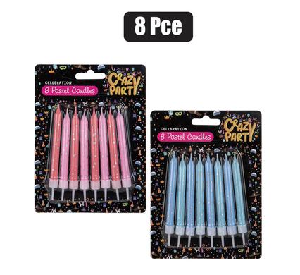 CANDLE BIRTHDAY PASTEL 8PCE