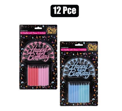 CANDLE BIRTHDAY 12 C/HOLDERS+FRAME