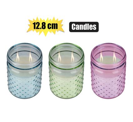 CANDLE IN GLASS 11.8cm ASSTD
