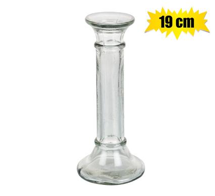 CANDLE-HOLDER GLS 19cm CLEAR