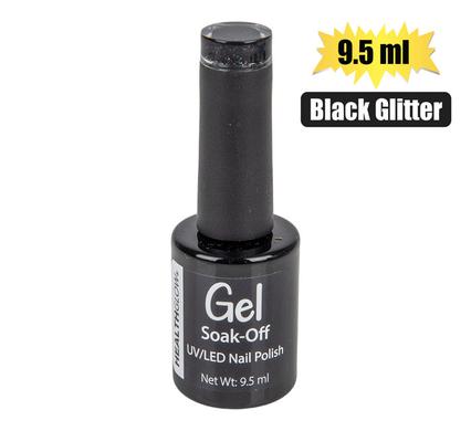 GEL NAILPOLISH BLACK GLITTER 9.5ml