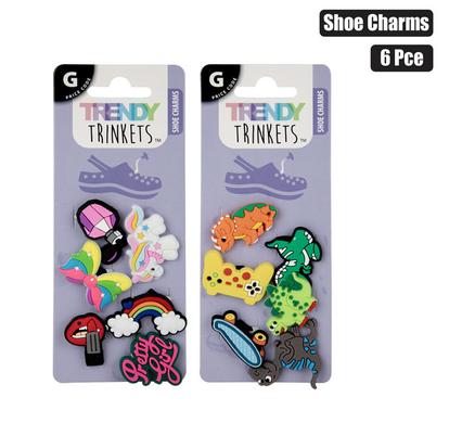 SHOE CHARMS 6PC ASSORTED