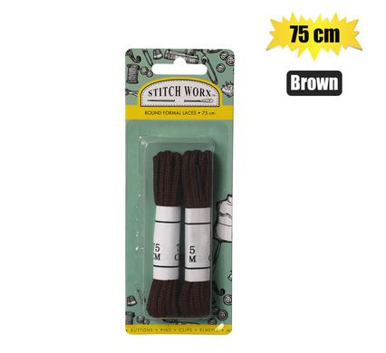 HABERDASHERY SHOE LACES 75cm BROWN