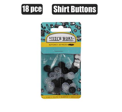 HABERDASHERY BUTTONS SMALL 18 PACK