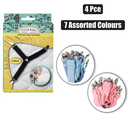 HABERDASHERY FITTED SHEET FASTNERS 4PC