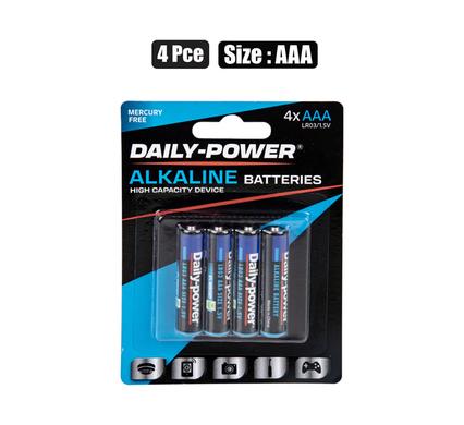 BATTERIES ALKALINE SIZE:AAA / LR03 4PCE