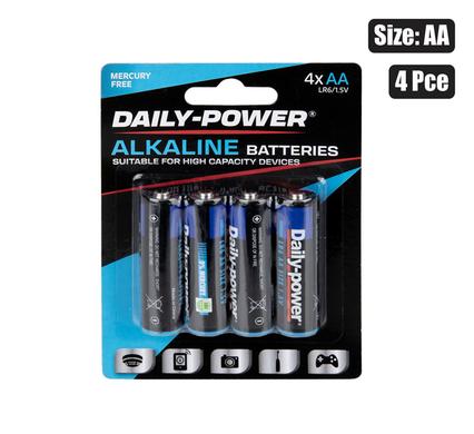 BATTERIES ALKALINE SIZE:AA / LR6 4PCE