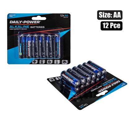 BATTERIES ALKALINE SIZE:AA / LR6 12PCE