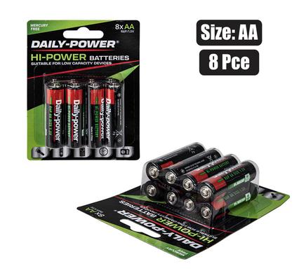 BATTERIES H/POWER SIZE:AA / R6P 8PCE