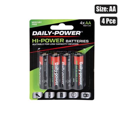 BATTERIES H/POWER SIZE:AA / R6P 4PCE