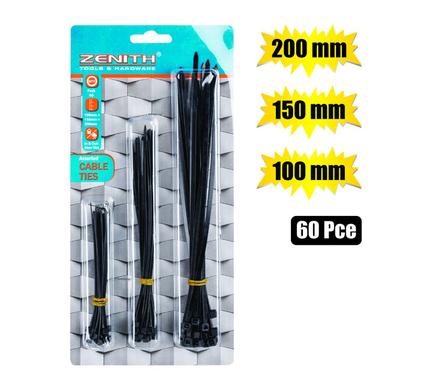 CABLE-TIES 100/150/200mm BLK 60's ZENITH