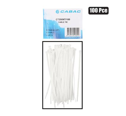 CABLE-TIES 4.8x200mm WHITE 100's    BULK
