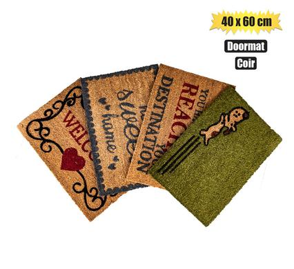 DOORMAT COIR ASSTD DESIGNS 40x60cm