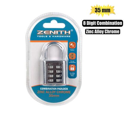 PADLOCK COMBINATION 35mm 8-DIGIT  ZENITH