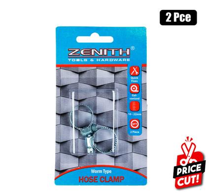HOSECLAMP WORM-DR GALV 10-22mmx2  ZENITH