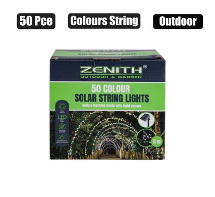 SOLAR GARDEN LIGHT STRING COLOURS 50'S