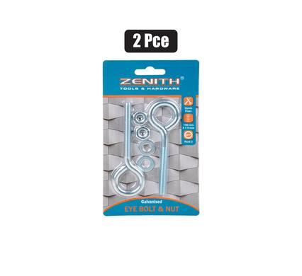 EYE-BOLT+NUT GALV 100 x 7.9mm 2PCE