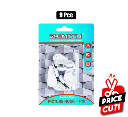 PICTURE-HOOK+PIN WHT 9PCE ASSTD   ZENITH