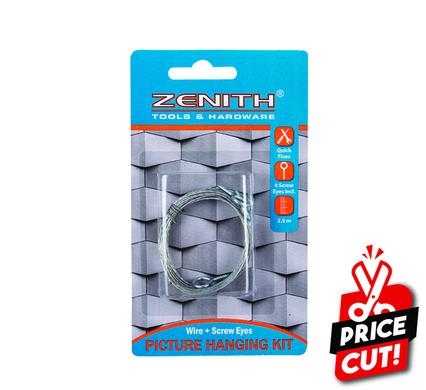 PICTURE-WIRE 2.5m+4xSCREW-EYES    ZENITH