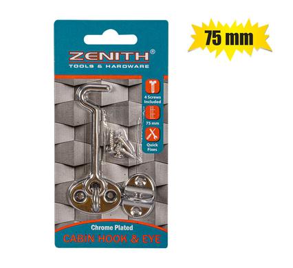 CABIN-HOOK+EYE CP+SCREWS  75mm    ZENITH