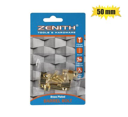 BARREL-BOLT+SCREWS BRASS  50mm    ZENITH