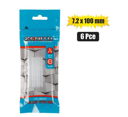 GLUE-STICKS H/MELT 7.2x100mm 6PCE ZENITH