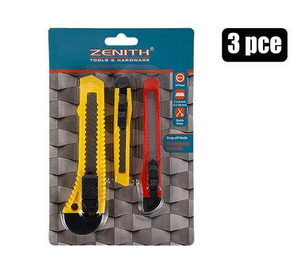 KNIFE 18+9mm SNAPOFF-BLADE 3PCE  BLISTER