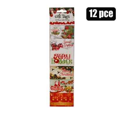XMAS GIFT TAG 12PC