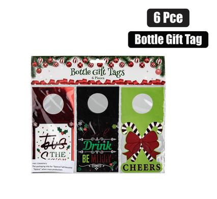 XMAS BOTTLE GIFT TAG 6PC