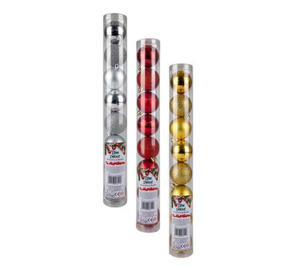 XMAS BAUBLES TUBE 4cm ASSORTED