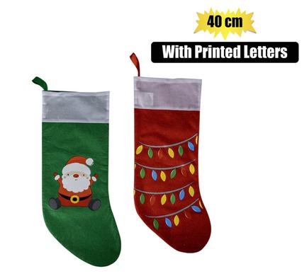 XMAS STOCKINGS FELT PRINTED 40cm